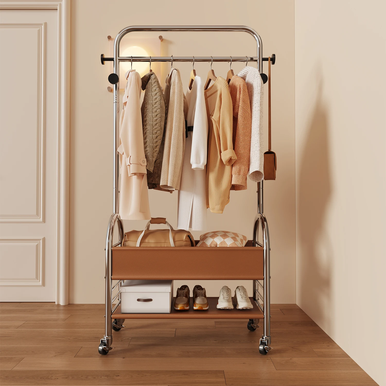 vintage-style-clothes-hanger-stand-mobile-floor-mounted-bedroom-evening-use-stainless-steel-coat-rack-wooden-flag-brand
