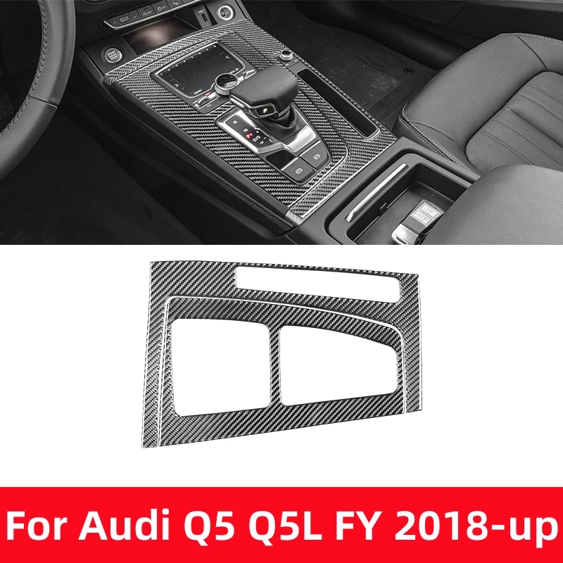 

For Audi Q5 Q5L FY 2018-2023 Car Accessories Carbon Fiber Interior Gear Panel Outer Frame Trim Sticker Modification Decoration