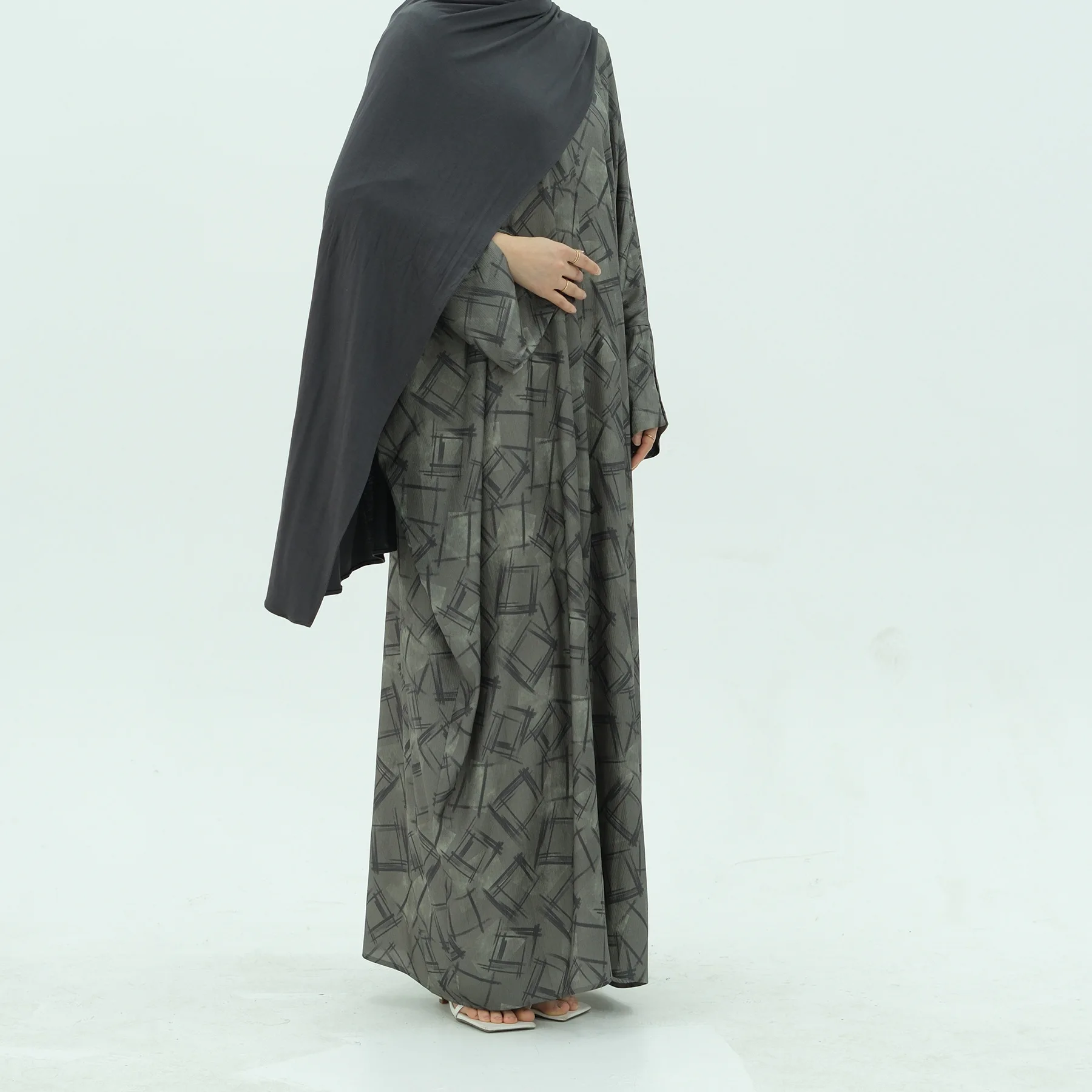 Luźny Drukowany Muzułmański Abaja Kimono Kardigan Codzienne Otwarty Abaja dla Kobiet Dubaj Luksusowy Islamski Kaftan Arabski Szlafrok Femme Musulmane
