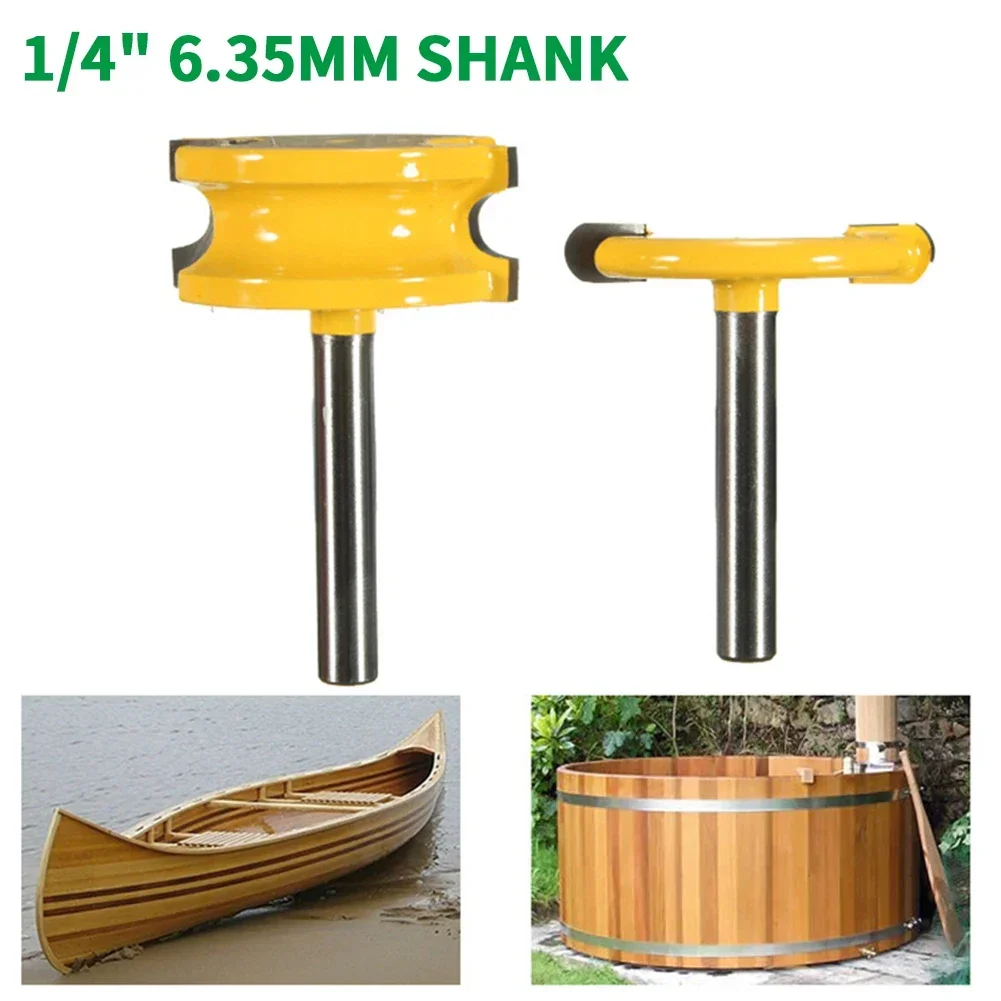 2 ชิ้น/เซ็ต 1/4 "6.35MM Shank Milling เครื่องตัดไม้แกะสลักขลุ่ยและลูกปัด Router บิตชุดเครื่องตัดไม้ Tenon เครื่องตัดไม้เครื่องมือ