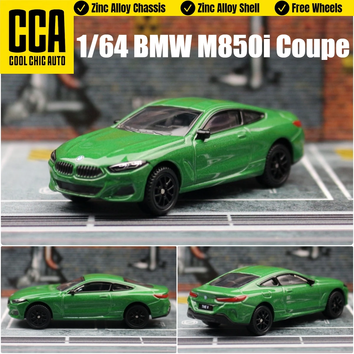 

1/64 BMW M850i Coupe Sedan Miniature Model CCA MSZ 3" Zinc Alloy Toy Car Vehicle Free Wheels Diecast Collection Gift For Kids