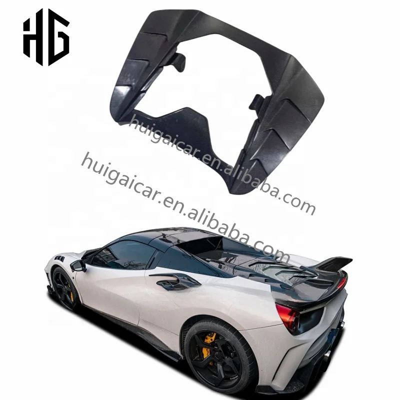 

For 488 GTB Real Carbon Fiber Back Rear Engine Hood Air Intake Vent Scoop Body Parts for 488 Trunk Bonnet Covers