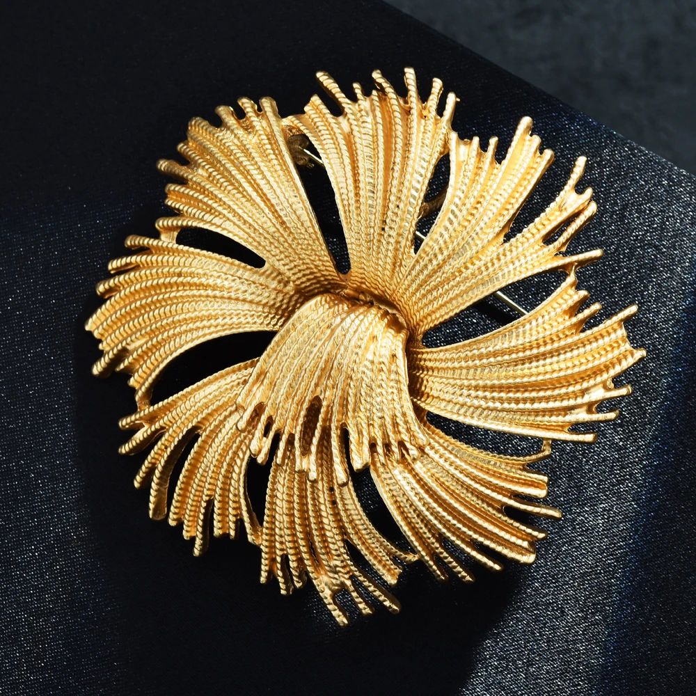 Big Alloy Firework Flower Women Brooch Pins