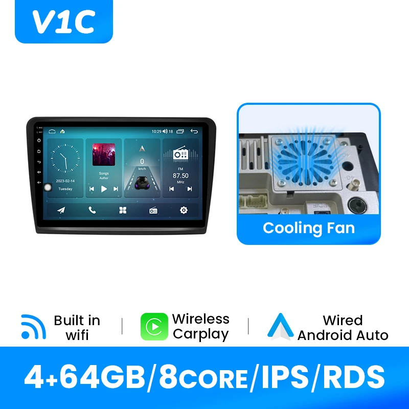 10.1inch IPS Multimedia Autoradio Speler Voor Skoda Superb 2 2008-2015 Draadloze Carplay Android 14 DSP 4G Wifi 2Din 8 + 128GB GPS