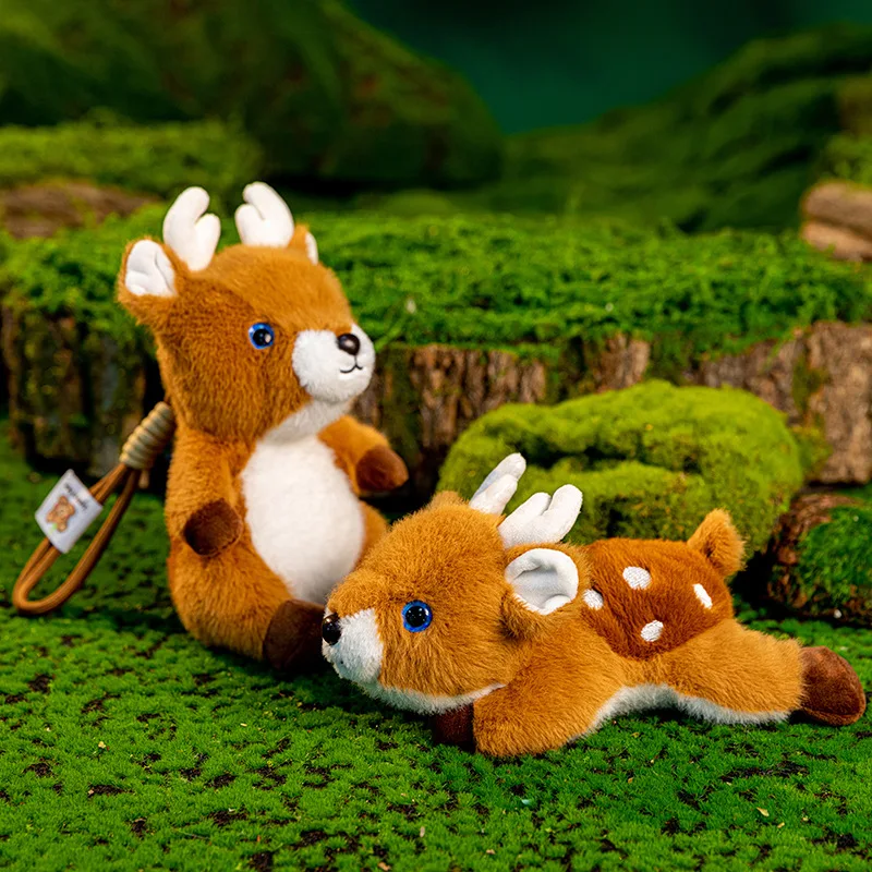 

Kawaii Lying Sitting Sika Deer Plush Toy Pendant Cartoon Soft Stuffed Doll Hand Holder Girls Boy Table Companion Plush Toys