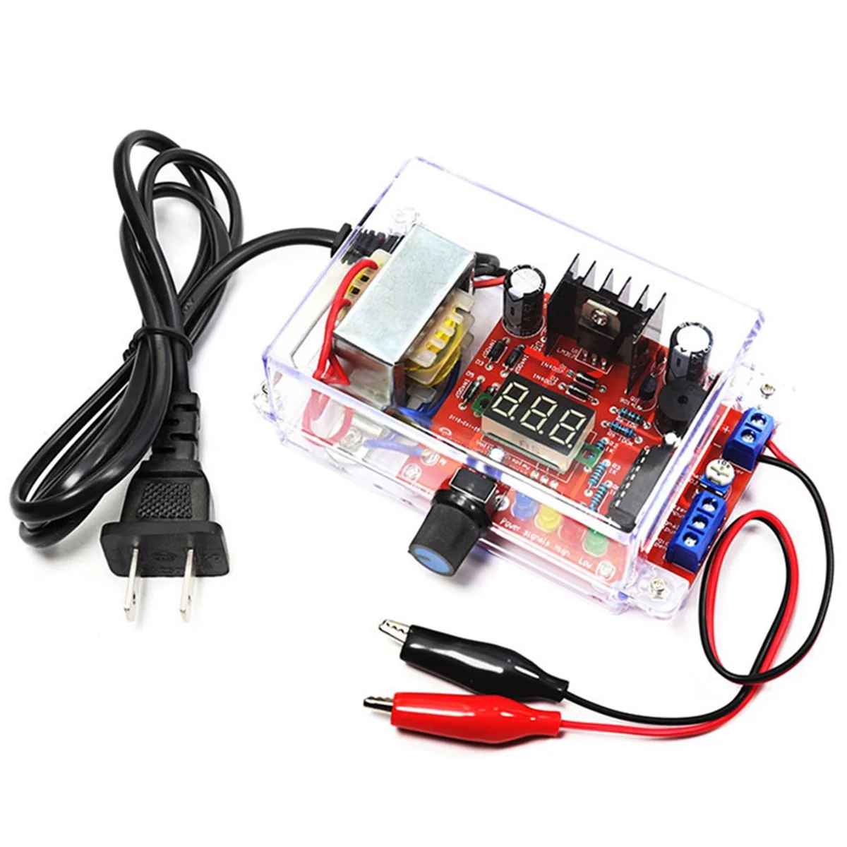 LM317 Adjustable Voltage Regulator DIY Kit 110V to 1.25V-12.5V Step-Down Power Supply Module Electronic Kits US Plug