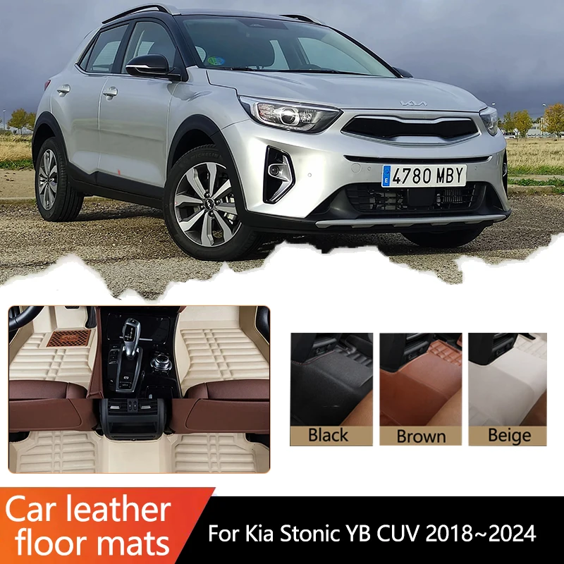 LHD For Kia Stonic YB CUV 2018~2024 2019 2020 2021 Car MatsWaterproof Car Mats Floor Tapetes Para Carro Accessories Parts Auto