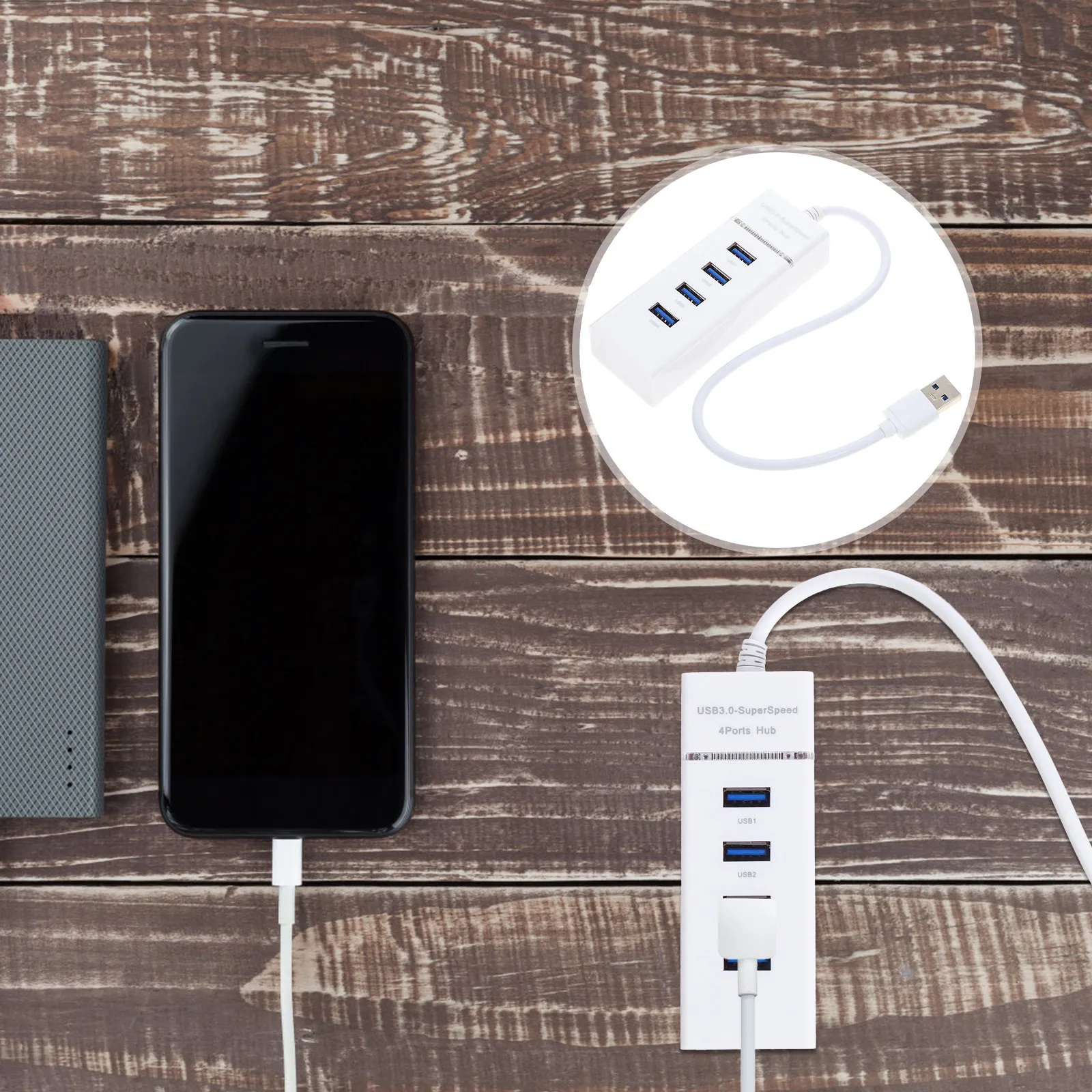 

1Pcs Usb3.0 Hub 4 Ports Expansion Adapter Multi USB Splitter High Compatible USB 3 0 Devices Laptop Pc