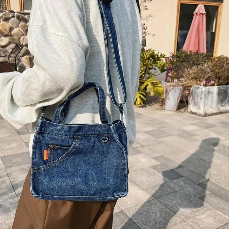 

College Handbags with Pockets Shoulder Bag Blue Crossbody Bag for Credit Cards Money Mirror Makeup 547A