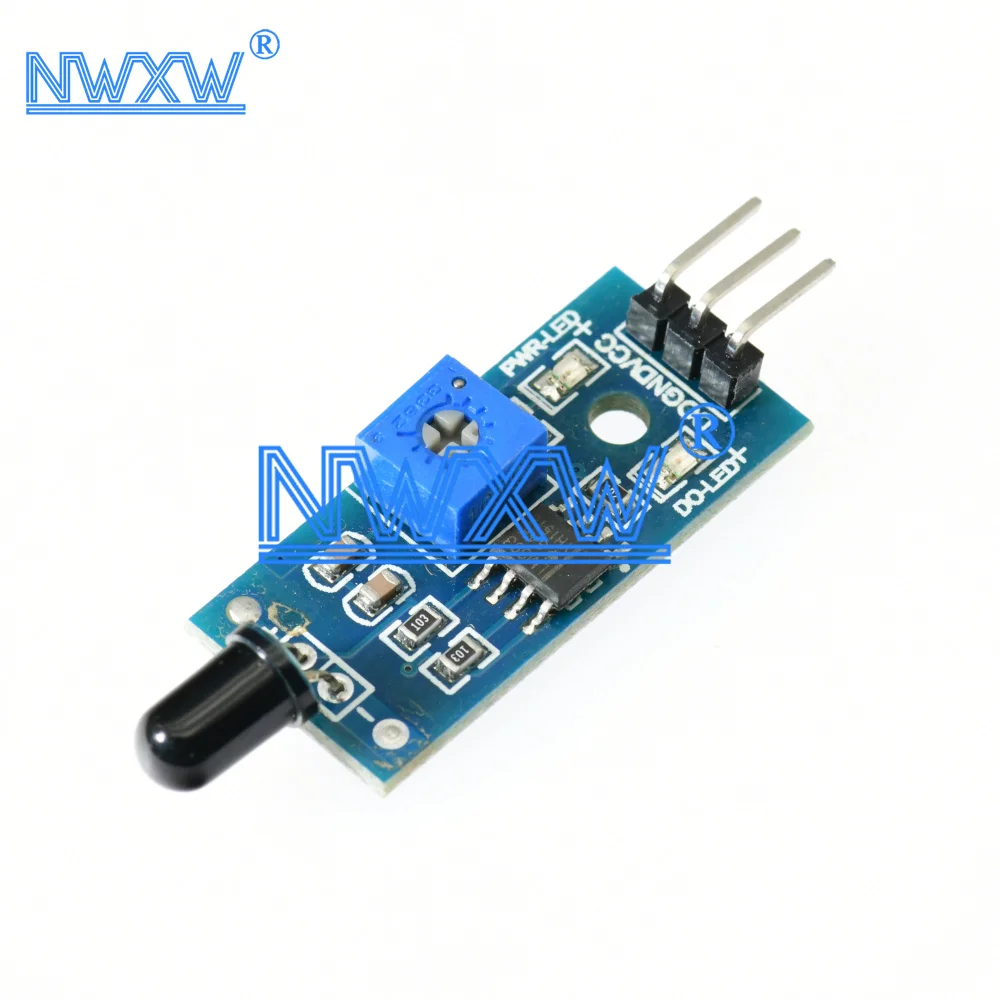 Blue board flame sensor module, fire source detection module, infrared receiving module, 3-wire system, 4-wire system