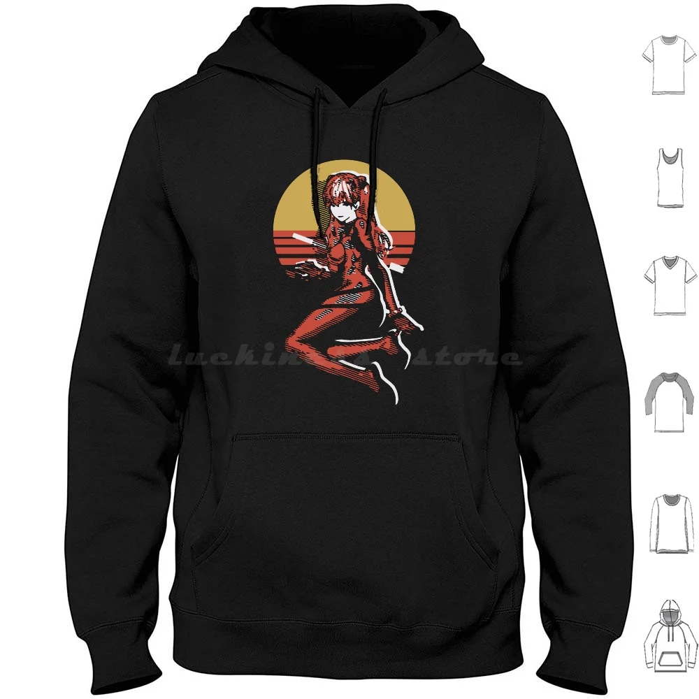 Retro Vintage Hoodies Long Sleeve Anime Eva Shinji Manga Nge Shinji Ikari Ikari Genesis Neon Unit 01 Asuka Mech Mecha