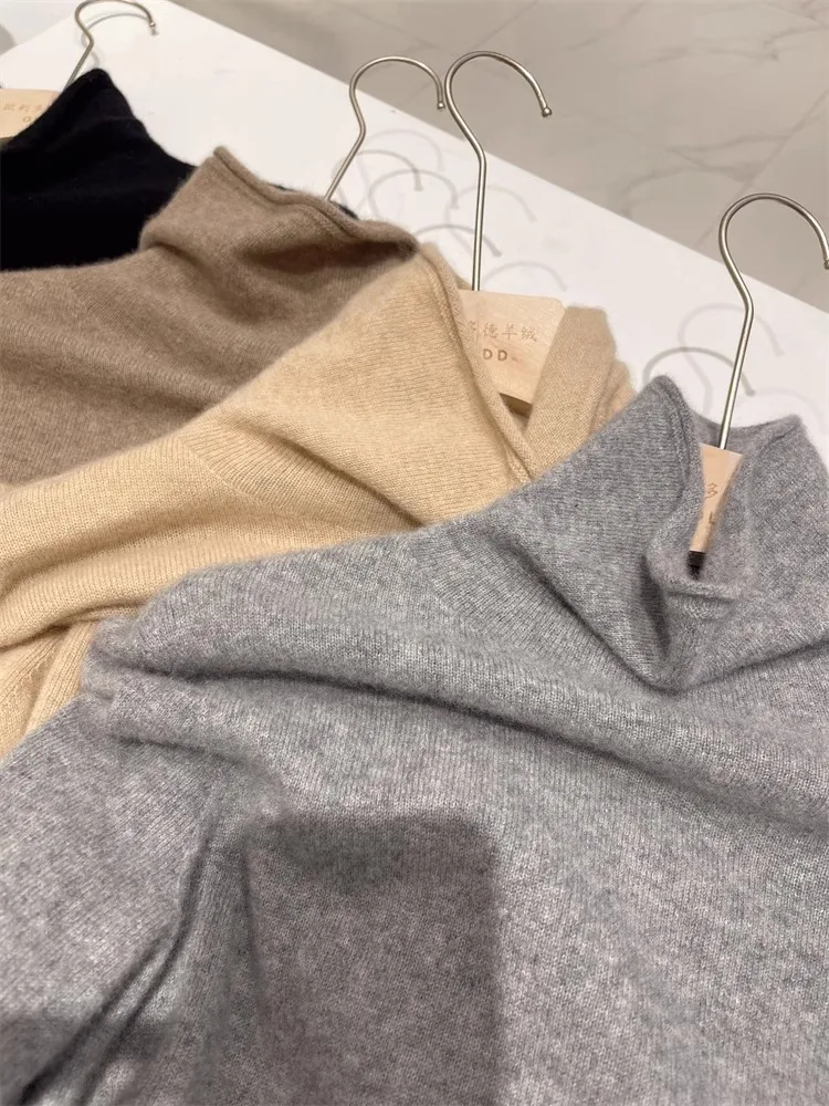 100% pure cashmere free collar wool bottoming autumn and winter slim sweater Joker needle bottoming