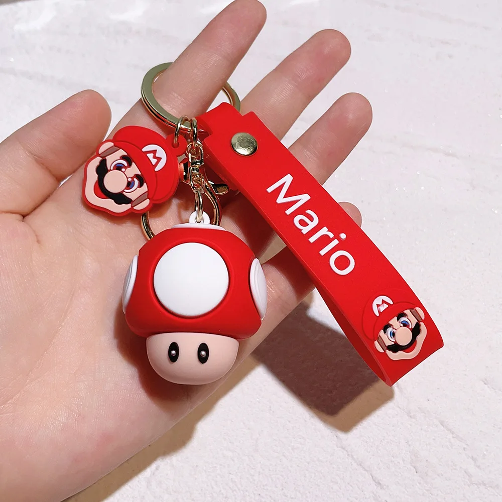 22 Styles Super Mario Keychain Mario Bros Luigi Toad Yoshi Bowser Action Figure Model PVC Cartoon Bag Doll Pendant Toys Gift