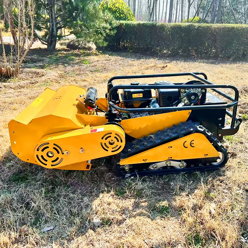 Ventas directas de fábrica, robot cortacésped con control remoto todo terreno tipo pista personalizado, maquinaria agrícola y de jardín