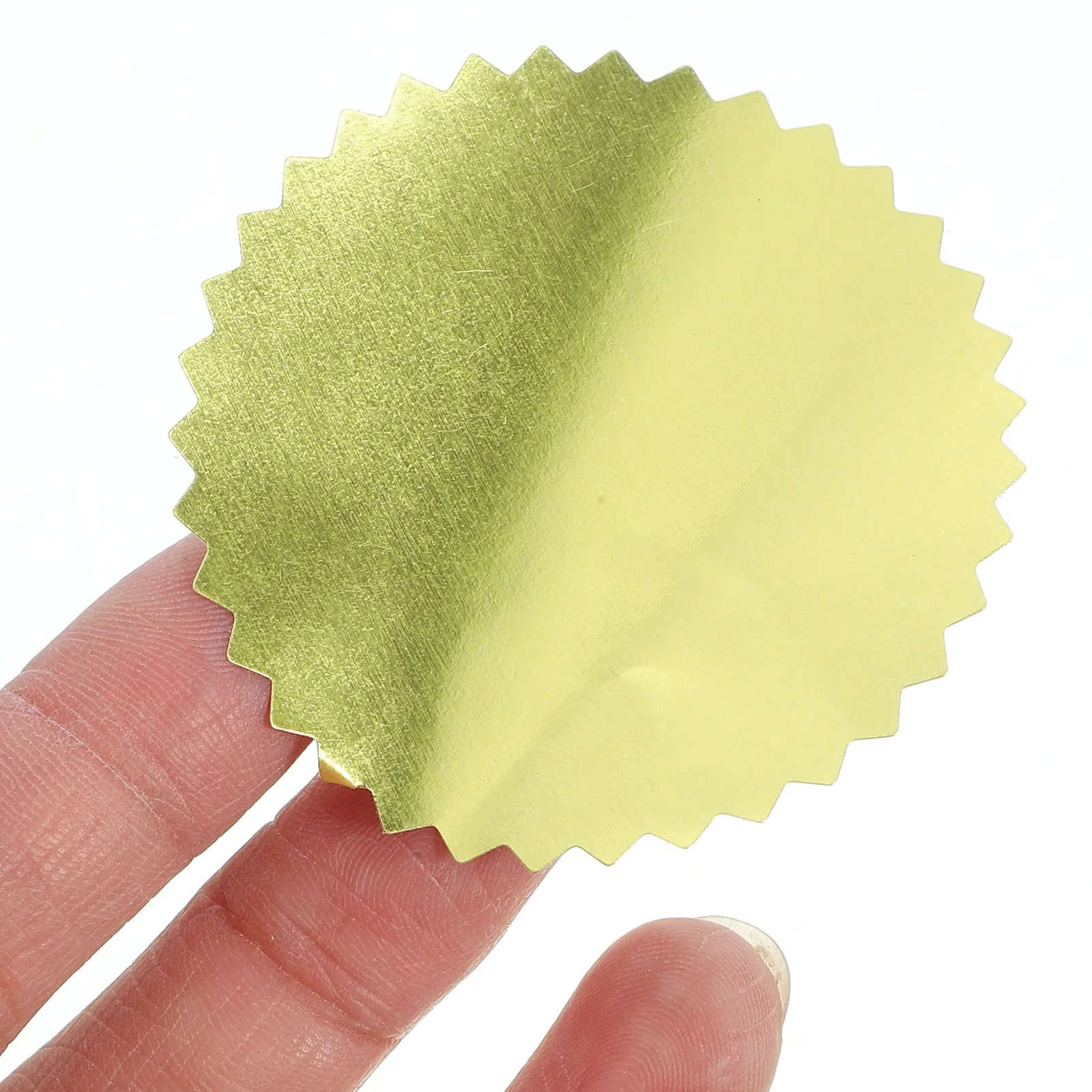 

50mm Round Toothed Edge Adhesive Stickers for Envelope Certificate Awards Golden Color Elegant Design Professional Look