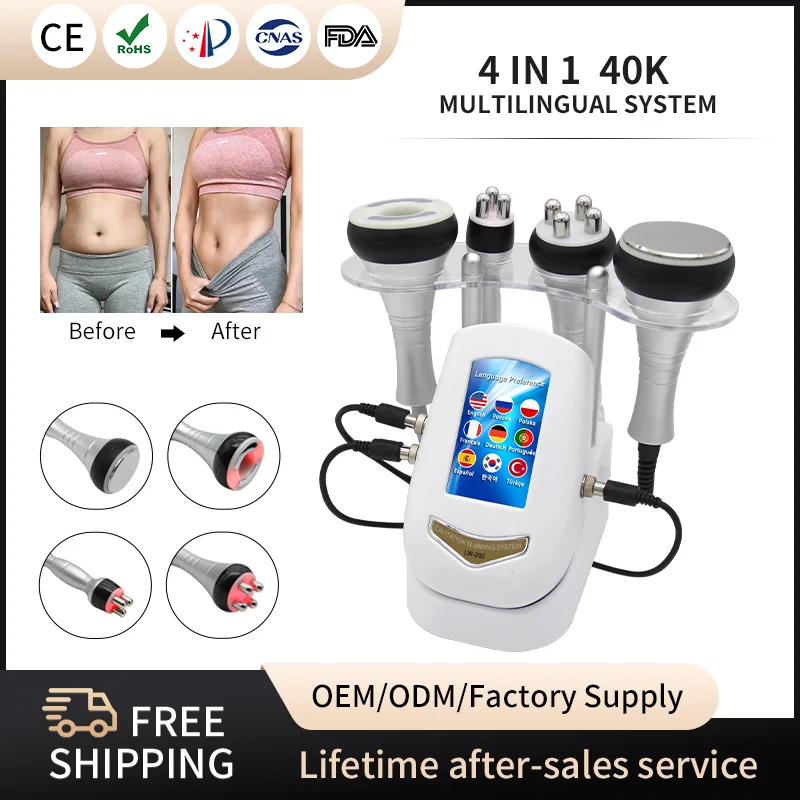 

New 4 IN 1 40k Cavitation Machine Ultrasonic RF Vacuum Frequency Liposuction Weight Loss Slimming Shape Skin Tightening Lifting