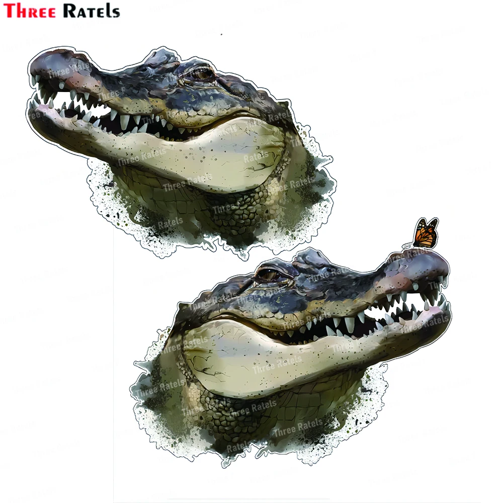 

Three Ratels J736 Anime Cartoon Crocodile Sticker And Decals For Car Styling Decoration Vinyl Material Waterproof Decals