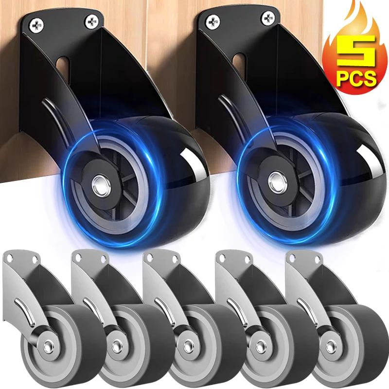 Universal Furniture Caster Heavy Duty Furniture Wheels Soft Rubber Castor Silent Trolley Wheels for Furniture Table Chair Sofa