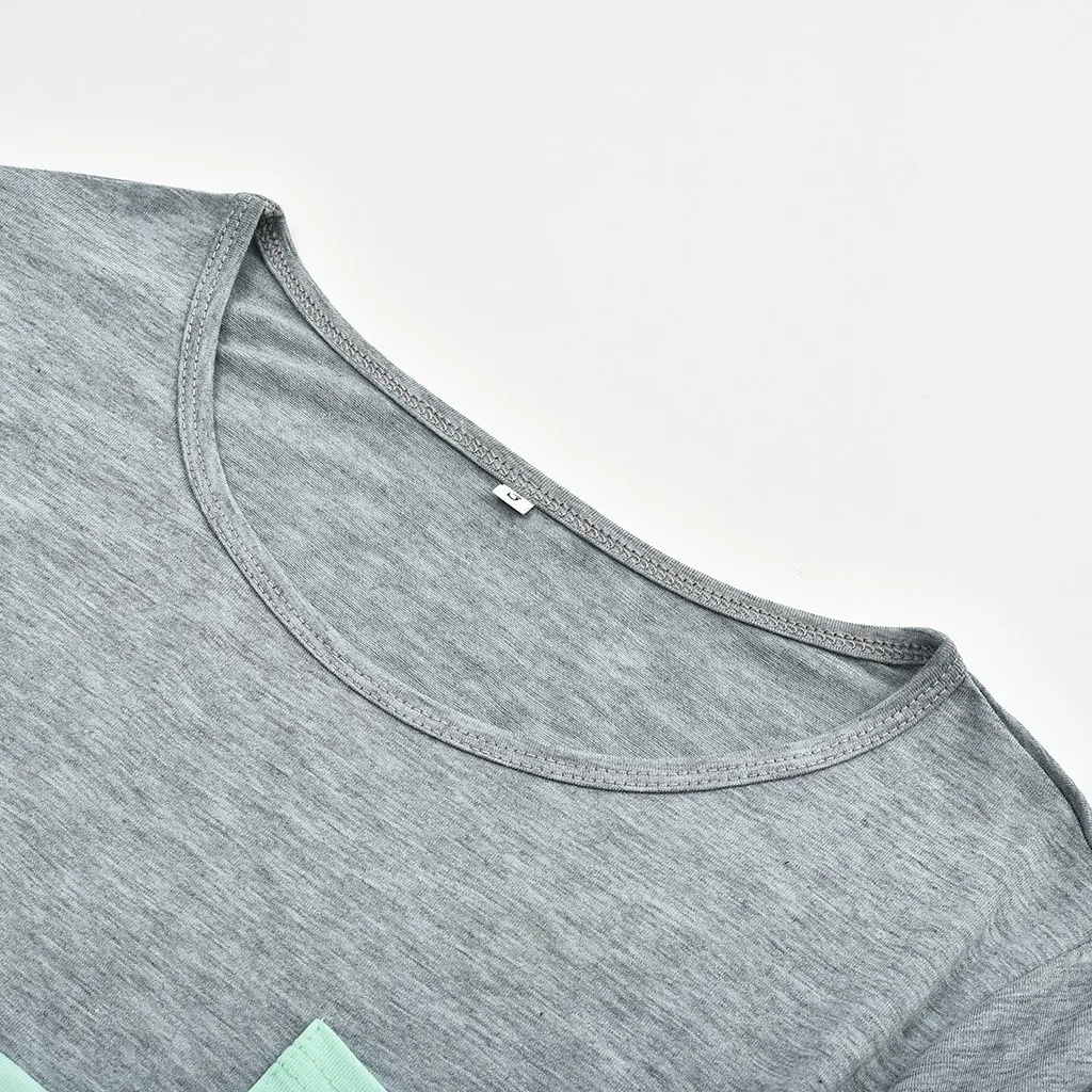 Mode Schwangere Frauen Nähte Farbe Stillen Pflege T Shirts Beiläufige Lose Langarm T Tops Für Mutterschaft – Detail 12