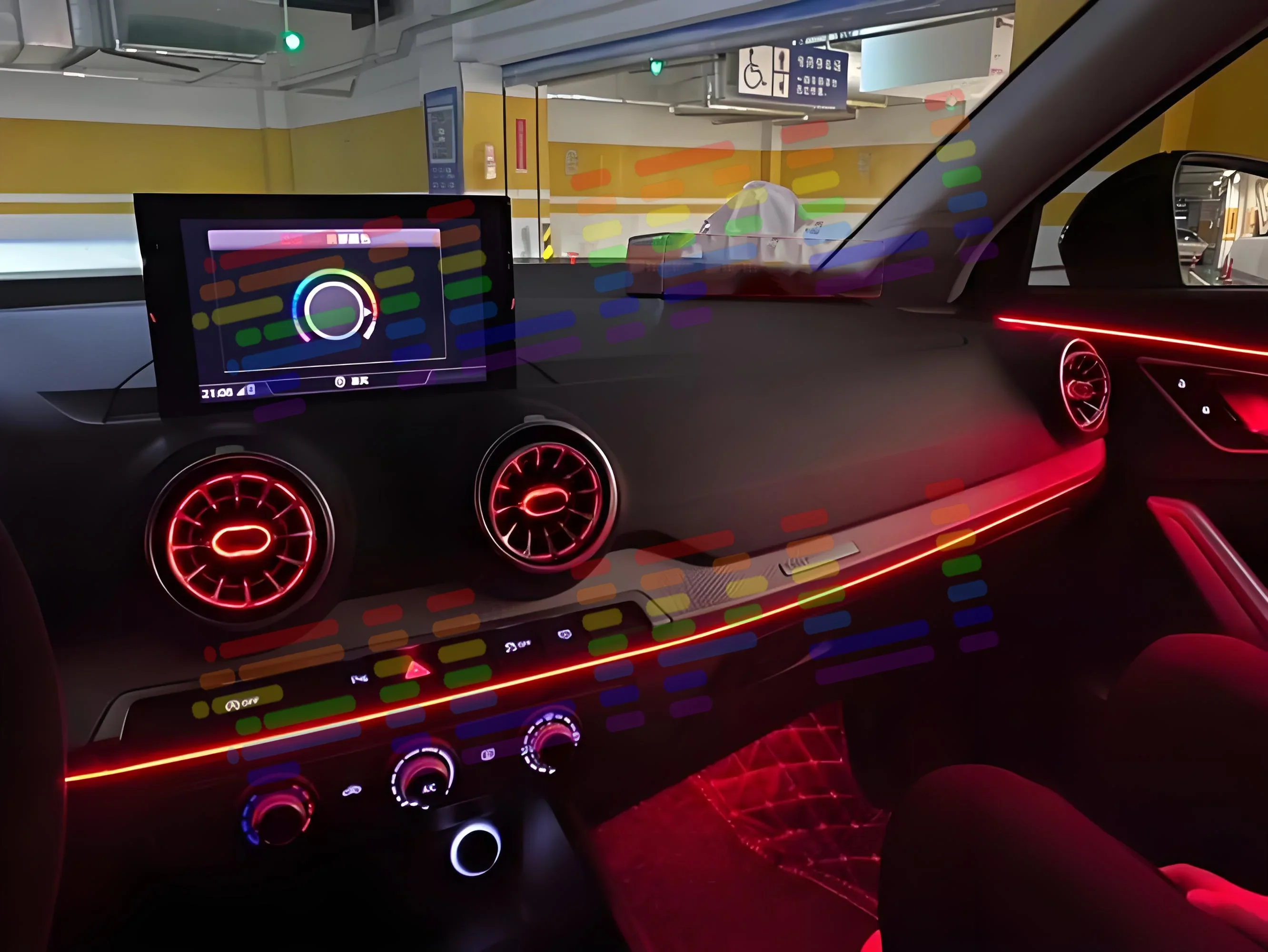 Lichtstrip RGB Symfonie Ambient Auto-interieurs LED APP Multi-mode Dynamische Kleurrijke Verlichting Feest Voor Audi A1 A3 A4 A5 A6 A7 A8