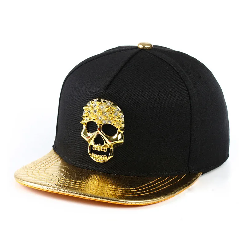 Men Women Summer Sport Sunscreen Hip Hop Punk Adjustable Cotton Flat Hat Rivet Lion Head Skull SunShade Baseball Cap P53