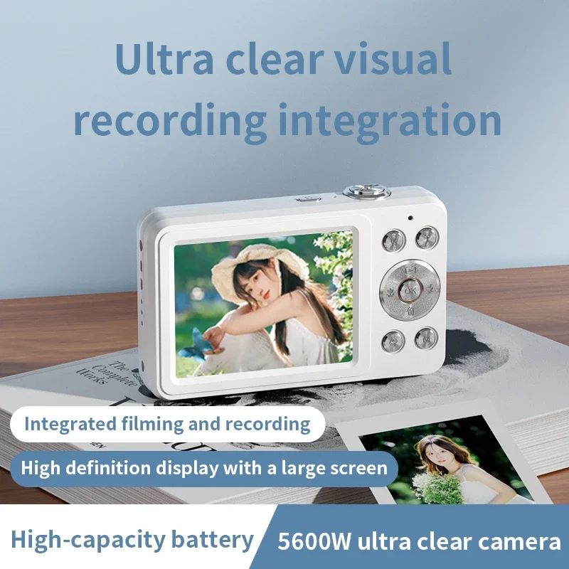 

4K Retro CCD Portable Digital Camera Entry-level Camera Dual Camera Flash 58Million Pixels Auto Focus Intelligent Anti-shake New