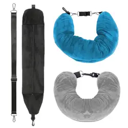 Neck Pillow Stuffable Clothing Travel Neck Pillowcase Portable Travel Neck Pillow For Train With Refillable Support For Outdoor