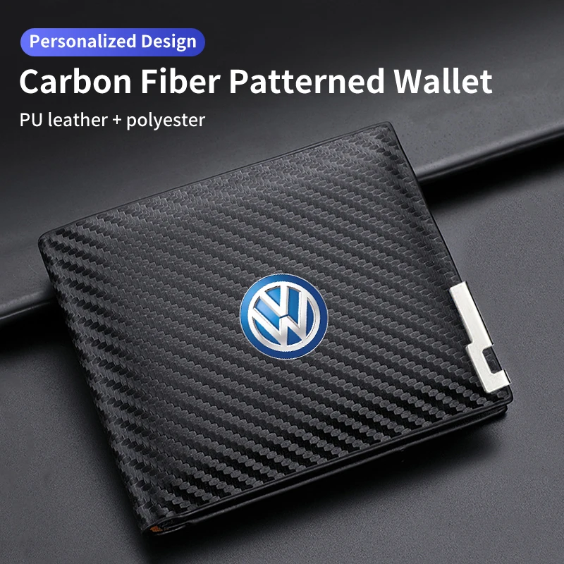 Carbon Fiber Driver License Storage Wallet Car Accessories For Volkswagen VW Golf 4 6 7 GTI Tiguan Passat B5 B7 CC Jetta MK6 Pol