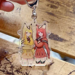 Anime Keychain Pyra Mythra Acrylic Keyring Strap Figure Hanging Accessories 6cm