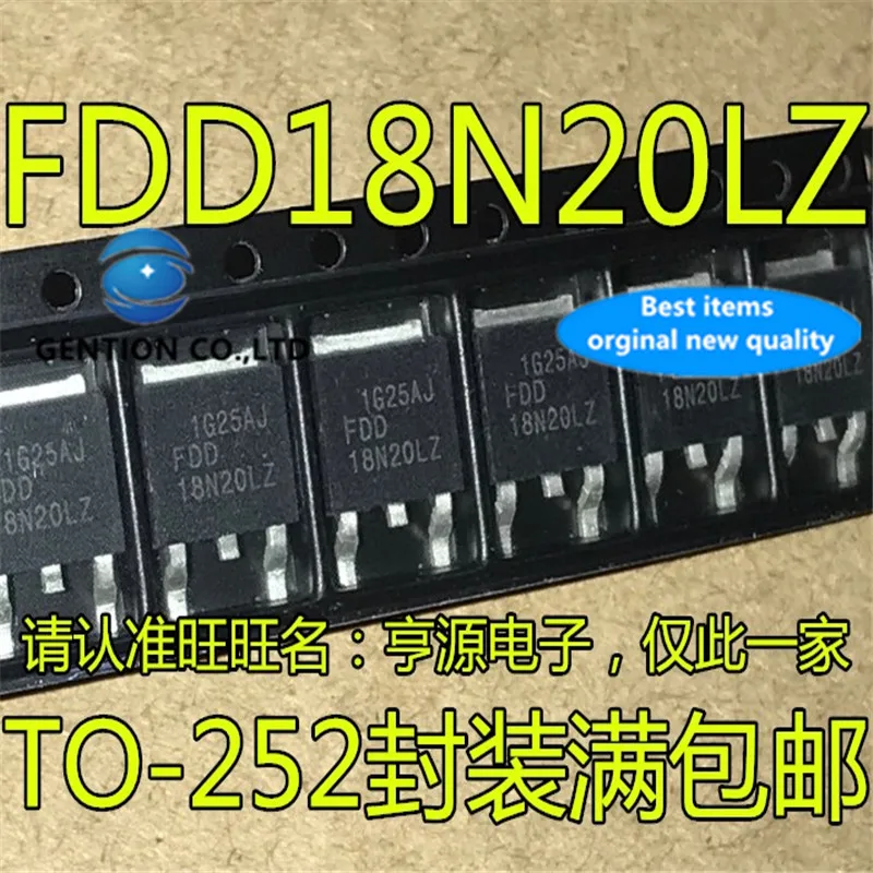 10Pcs  FDD18N20LZ 18N20  TO-252 200V 16A N-channel power supply MOSFET in stock  100% new and original