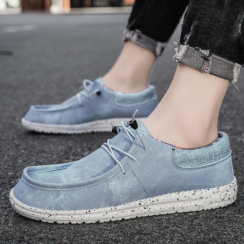 Spring Men Casual Canvas Shoes Breathable Loafer Lightweight Vulcanized Shoes Outdoor Men\'s Sneakers Walking Shoe Driving Shoes