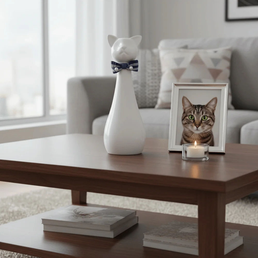 

Влагонепроницаемая керамическая урна для праха питомца в форме кошки, герметичная, для хранения памятных вещей, для похоронных церемоний