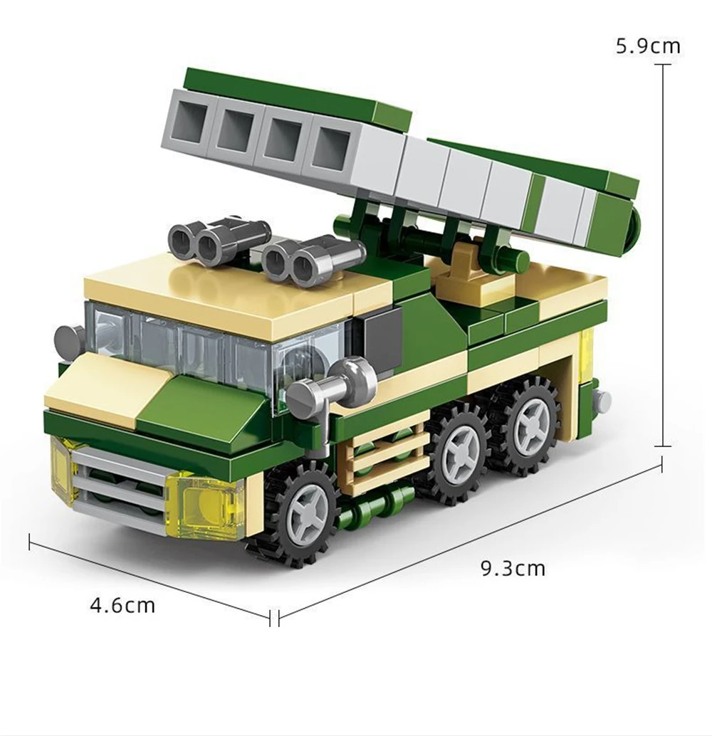 Wojna światowa 2 II wojna światowa armia żołnierze pojazd opancerzony wyrzutnia rakiet Model klocki klocki montaż zabawek dla dzieci