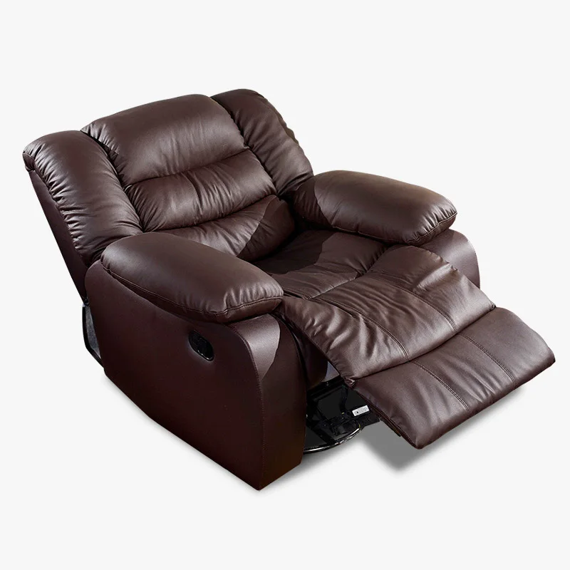 MINGDIBAO Electric / Manual Recliner Chair with Swivel, Rocking Functional, Genuine Leather Multifunctional Armchair Single Seat