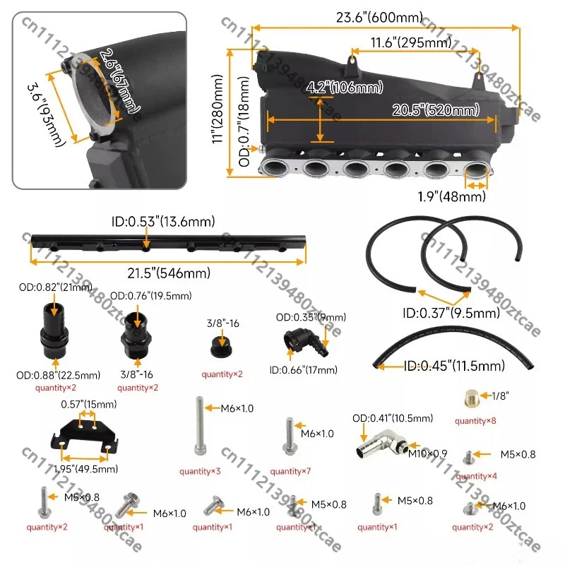 High‑Performance Enlarged Top‑Mount Turbo Cooling Manifold Radiator, Car Modified Cooling Part