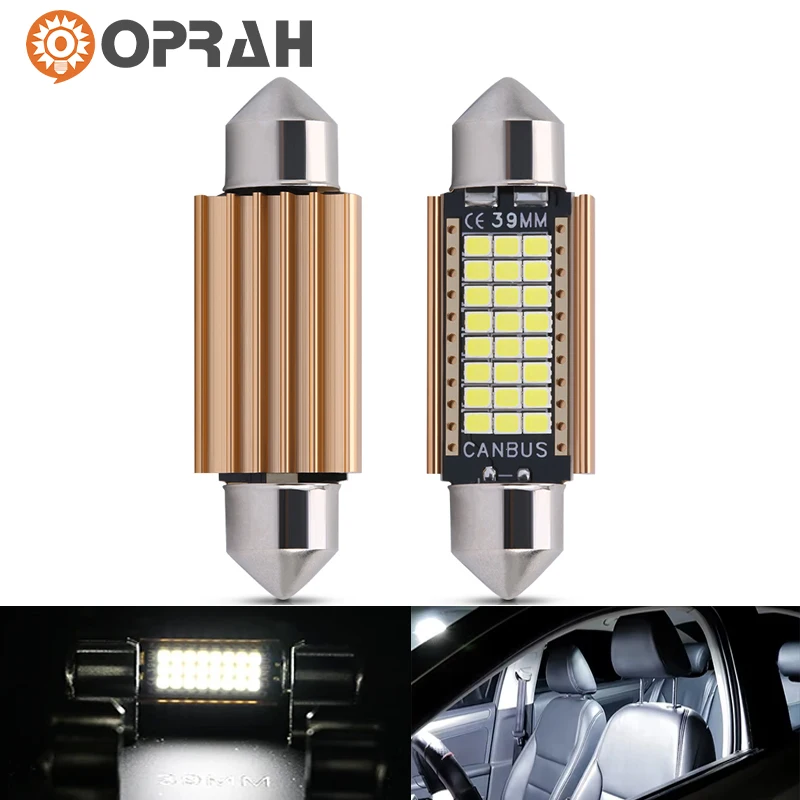 

Oprah 2PCS C10W C5W LED Canbus LED Festoon 31mm 36mm 39mm 42mm For Interior Reading Light License Plate Lamp Car Bulb White Free