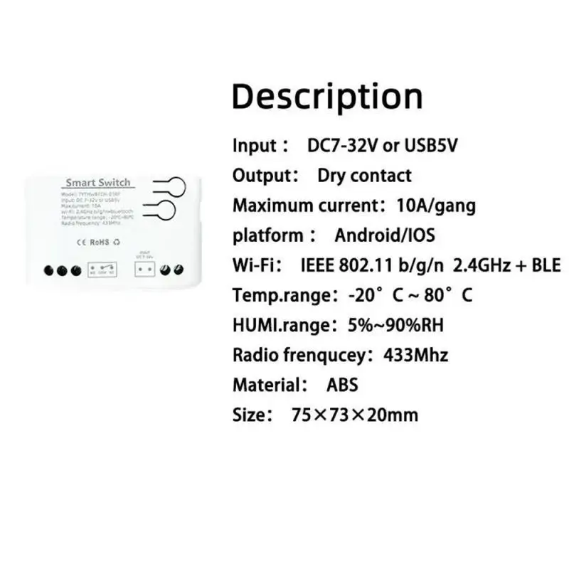 편리한 온도 습도 스위치, 리모컨 쉬운 설치, 에너지 효율적인 실시간 모니터링, 와이파이 스위치 투야