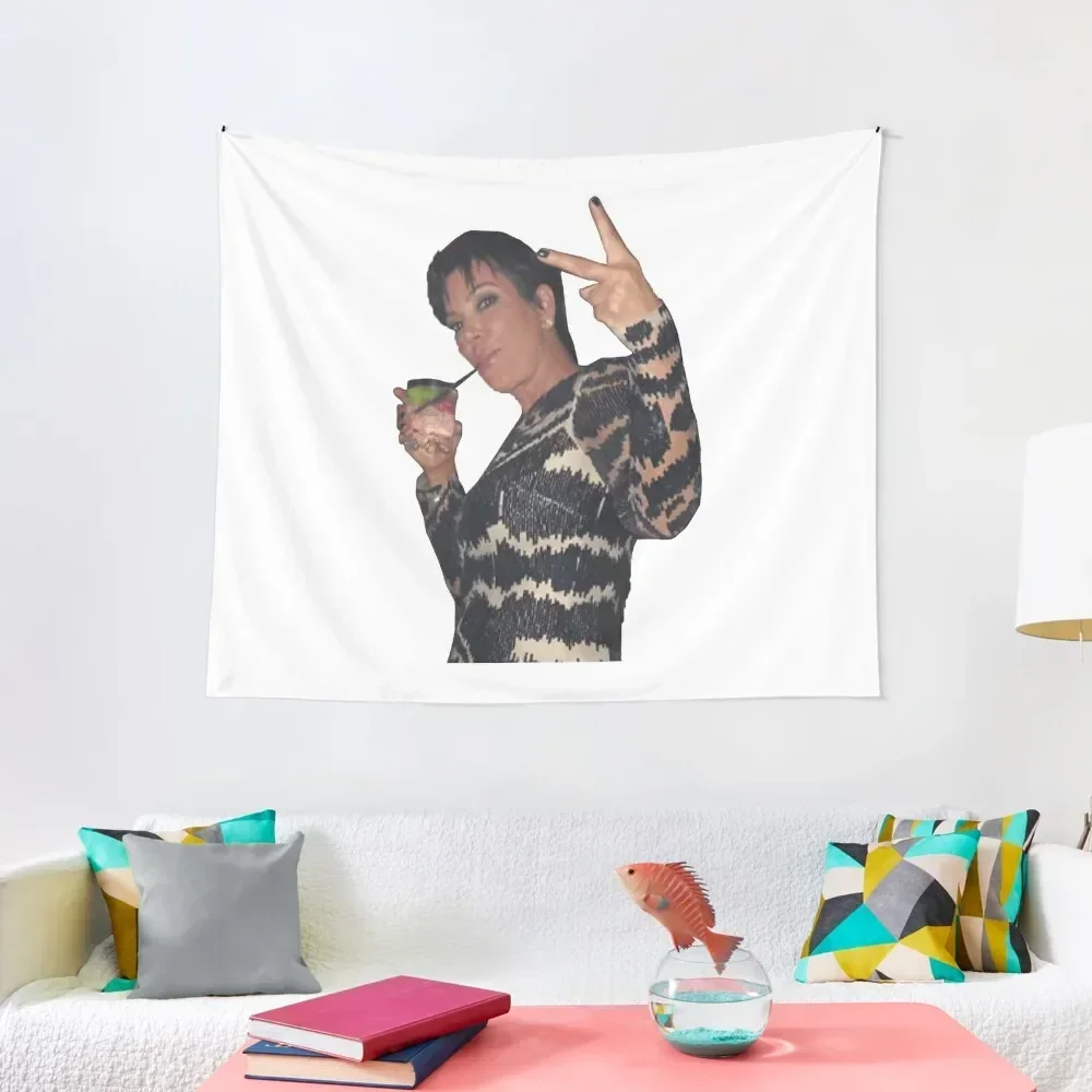 

Kris Jenner Peace Sign Tapestry Home Decoration Aesthetic Home Decor Tapestry