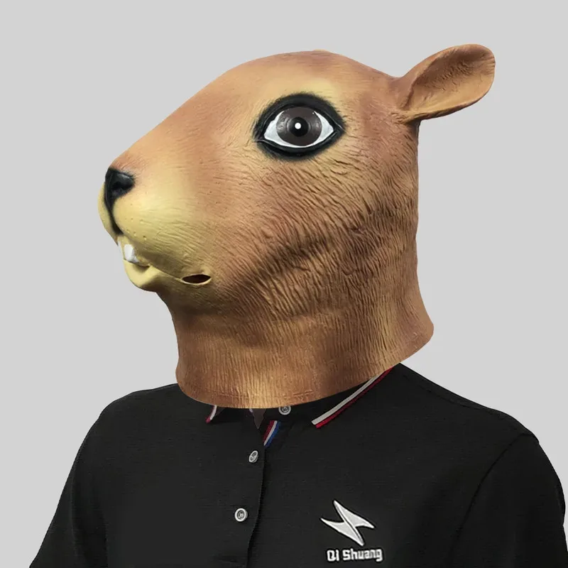 1Pc Halloween Animal Mask Fancy Emulsion Dress Shape Props Squirrel Headgear Head Cover for Party jk;6