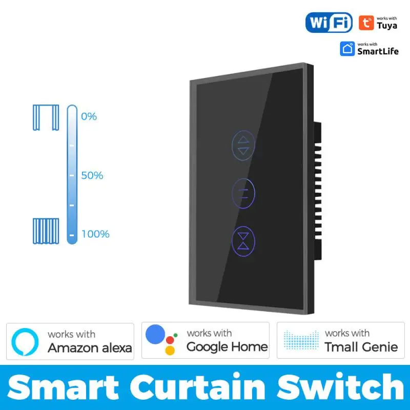 

Smart Home WiFi Touch Window Roller Shutter Switch Blinds Europe And America Brazil Timminng APP Voice Remote Control Switch