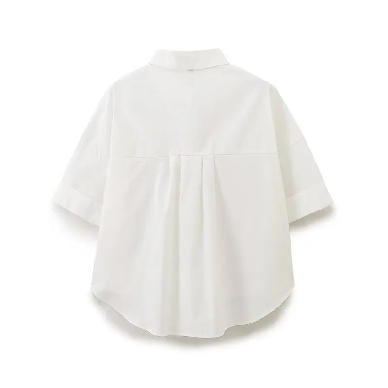 Slimming Versatile Embroidered Silk Shirt Mid-Waist Shorts Women's Fashion Set 2024 Autumn New Style 0081069