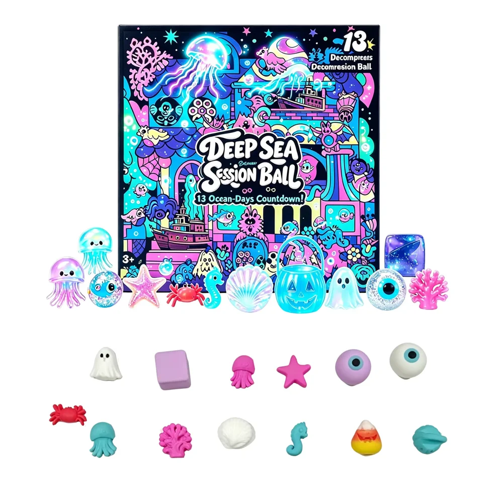 2026 NeeDoh Christmas Countdown Calendar 3D PVC Fidget Doll Advent Calendar Surprise Box Stress Relief Toy New Year Holiday Gift