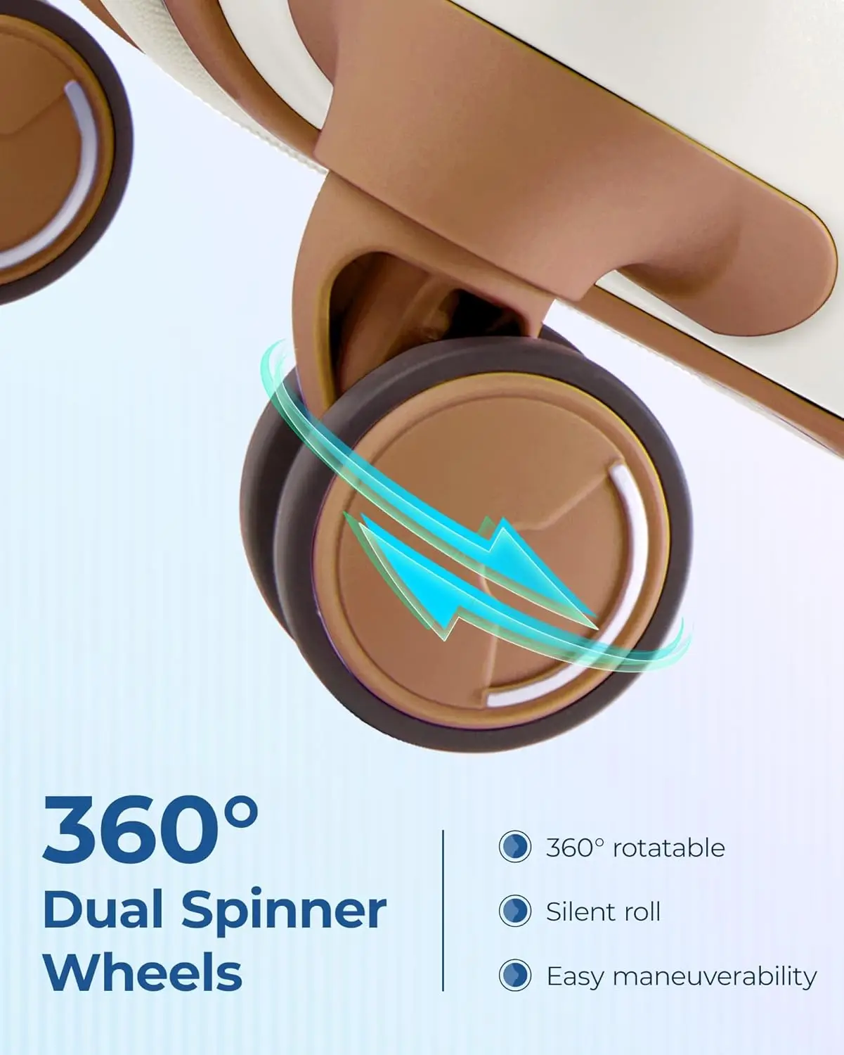 Expandable Hardside Spinner Luggage, TSA Lock, Airline Approved Lightweight Carry-On Suitcase 20 Inch Beige