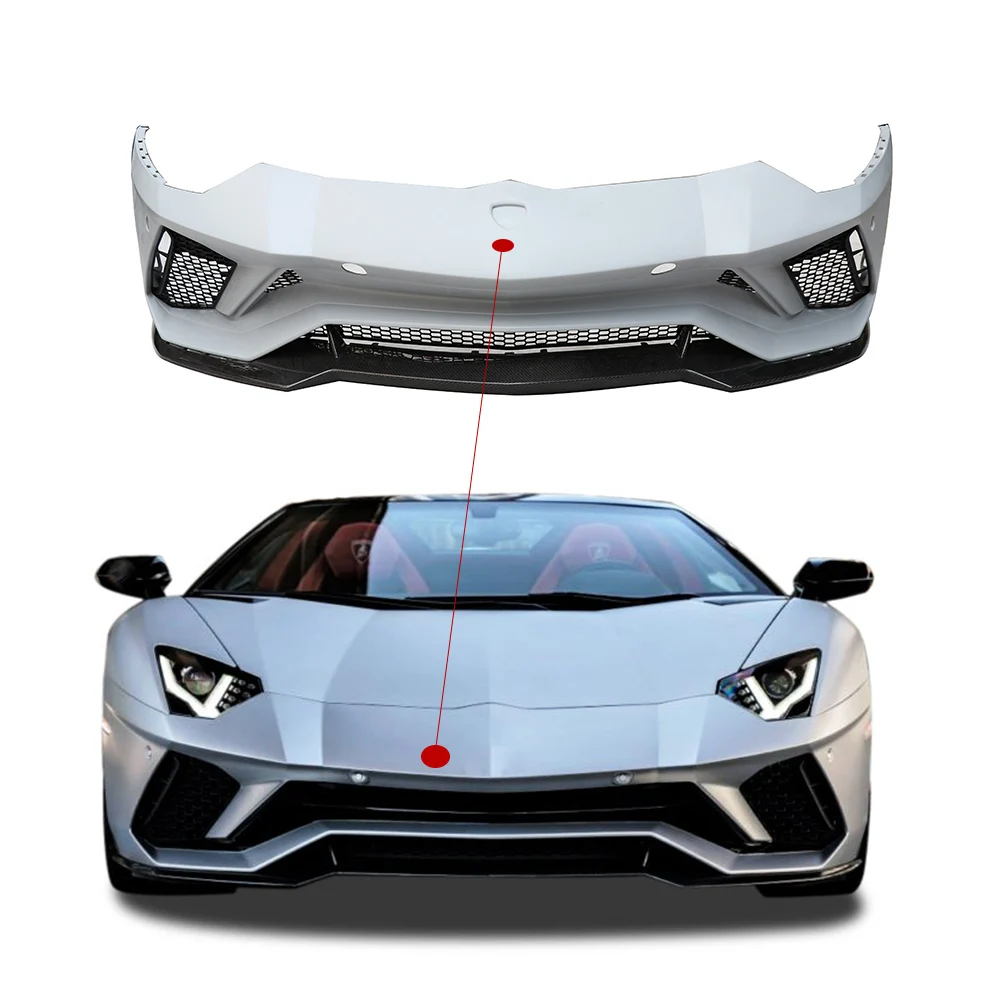 OEM LP740 front bumper for Lamborghini LP700 Aventador S bumper carbon fiber original mesh retrofit car bumper grid decoration