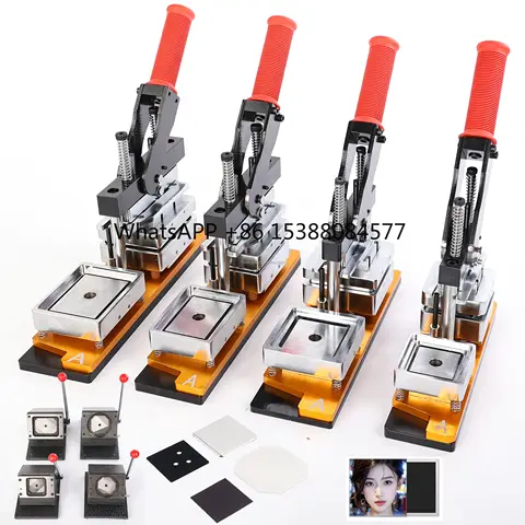 High Quality 50x50 to 80x80mm Maker Machine with 1000sets Magnet Material Manual Square Fridge Magnet Photo Making Machine Kit