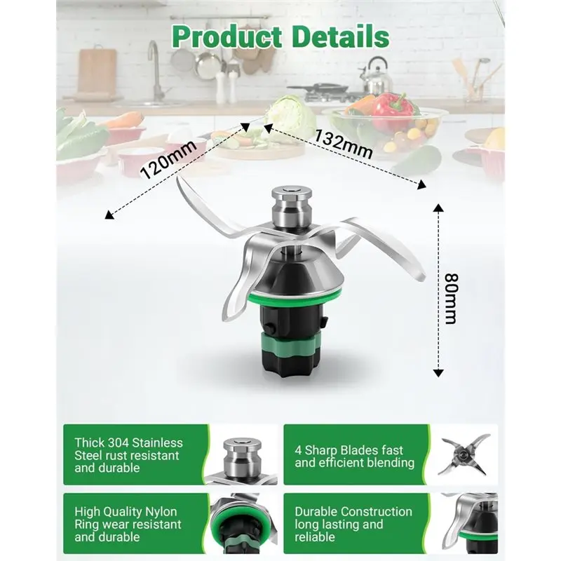 【ESSENTIALS 】Replacement Blade For TM5 And TM6, High-Quality Stainless Steel Mixing Knife, Perfect For Chopping, Stirring view 6