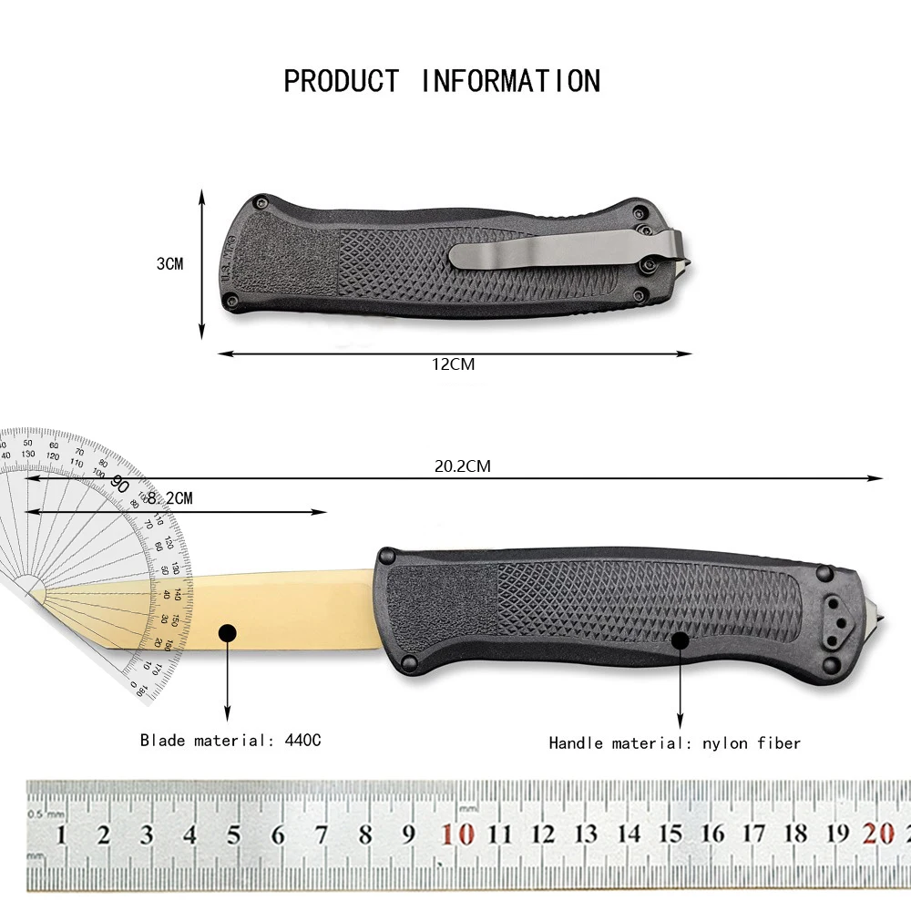 BM 5370FE Military Pocket Knife CPM-CruWear Blade CF-Elite Carbon Fiber Handles Outdoor Tactical Knives Hunting EDC Tool