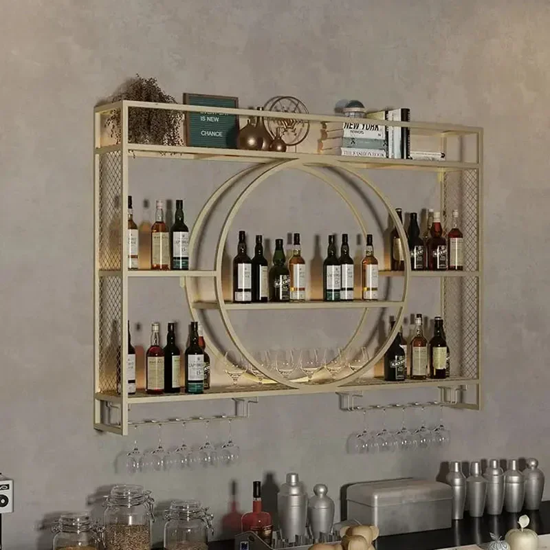 Scaffale di lusso Armadietto da bar Designer Bottiglia di stoccaggio Display Bagno Spezie Rack Organizzatore da cucina Bar Mobili per la casa