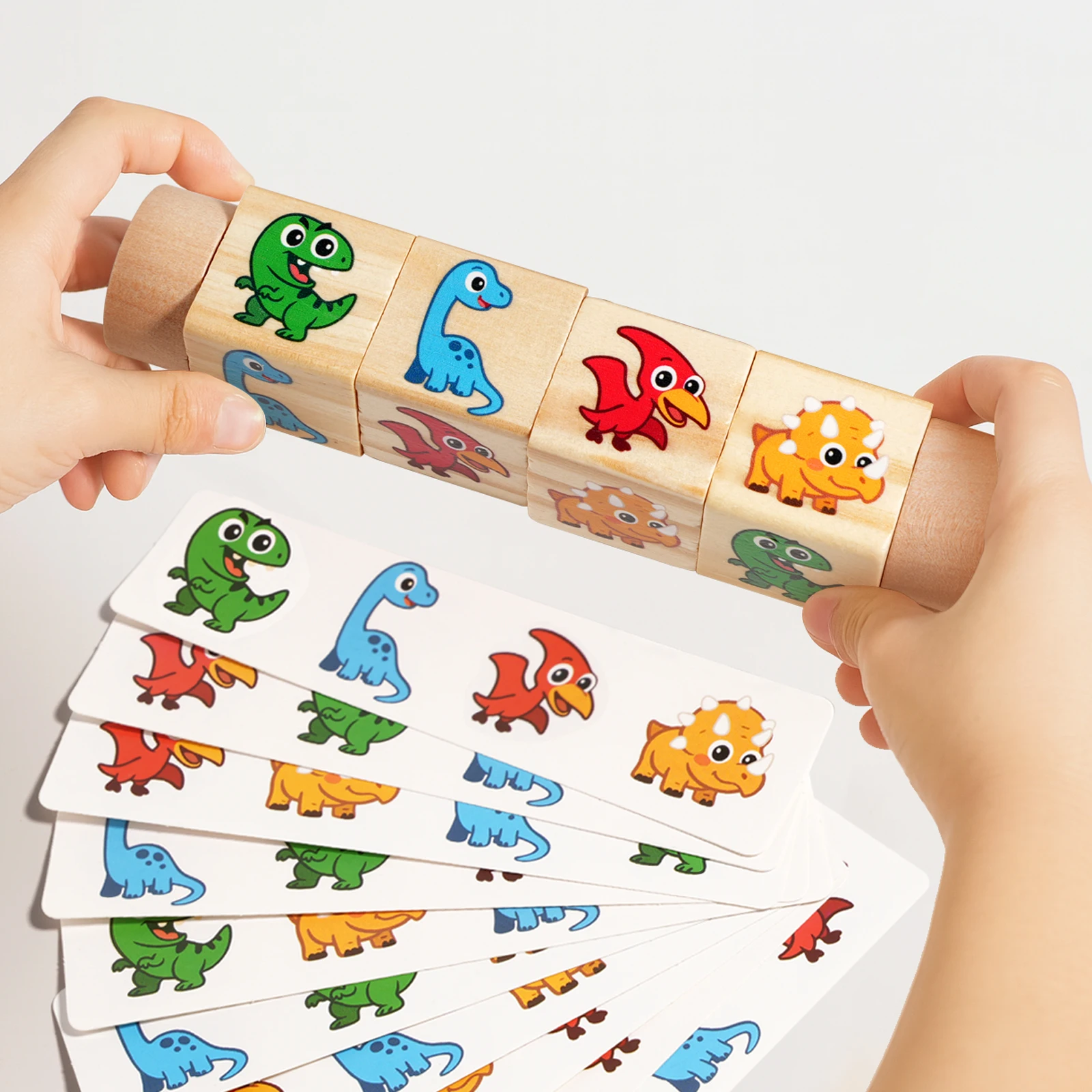 1pc padrão dos desenhos animados rotativa correspondência blocos de construção educacional das crianças aprendizagem precoce reconhecimento cor jogo correspondência