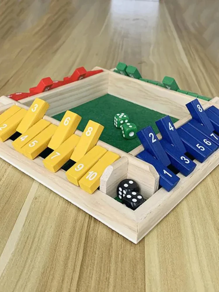 Jeu de société de luxe à quatre faces, 10 chiffres, boîte fermée, jouet, dés, Club de fête, jeux de boisson pour adultes et familles